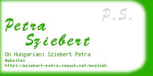 petra sziebert business card